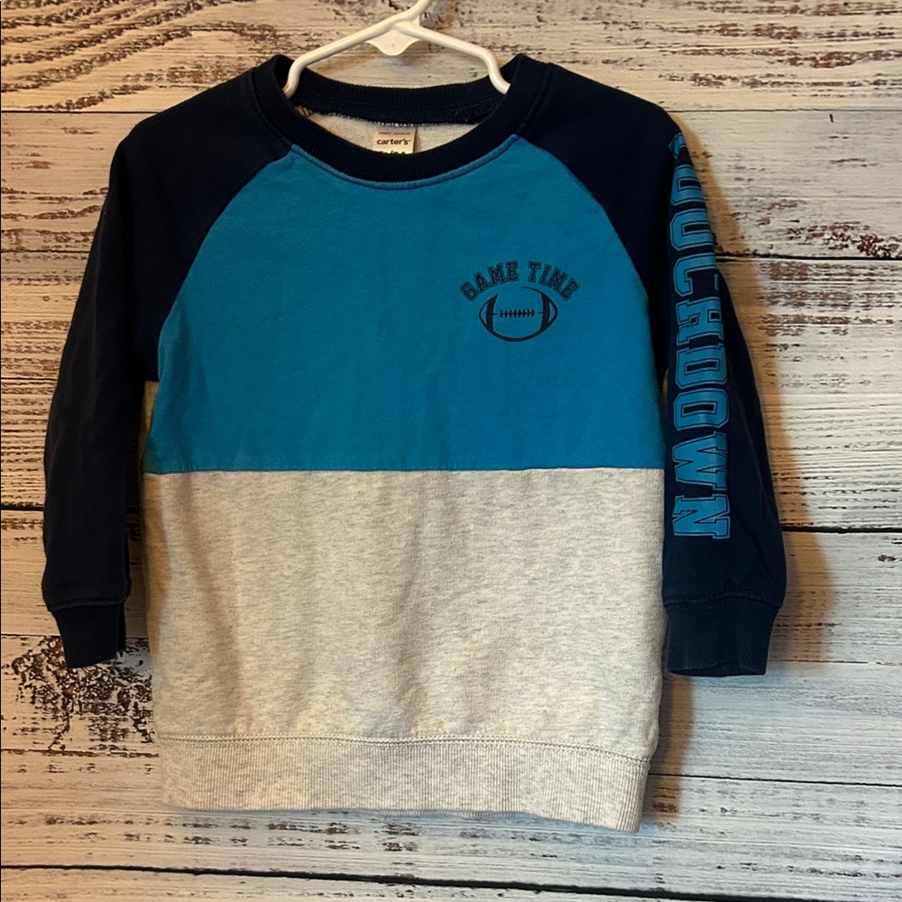 Carter's Blue and Gray Touchdown Sweatshirt size 5t